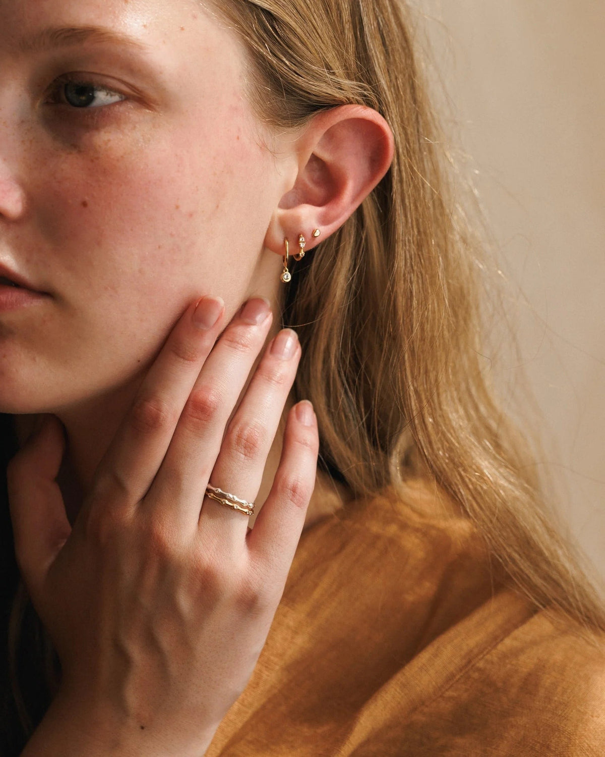 Orion White Sapphire Hoops