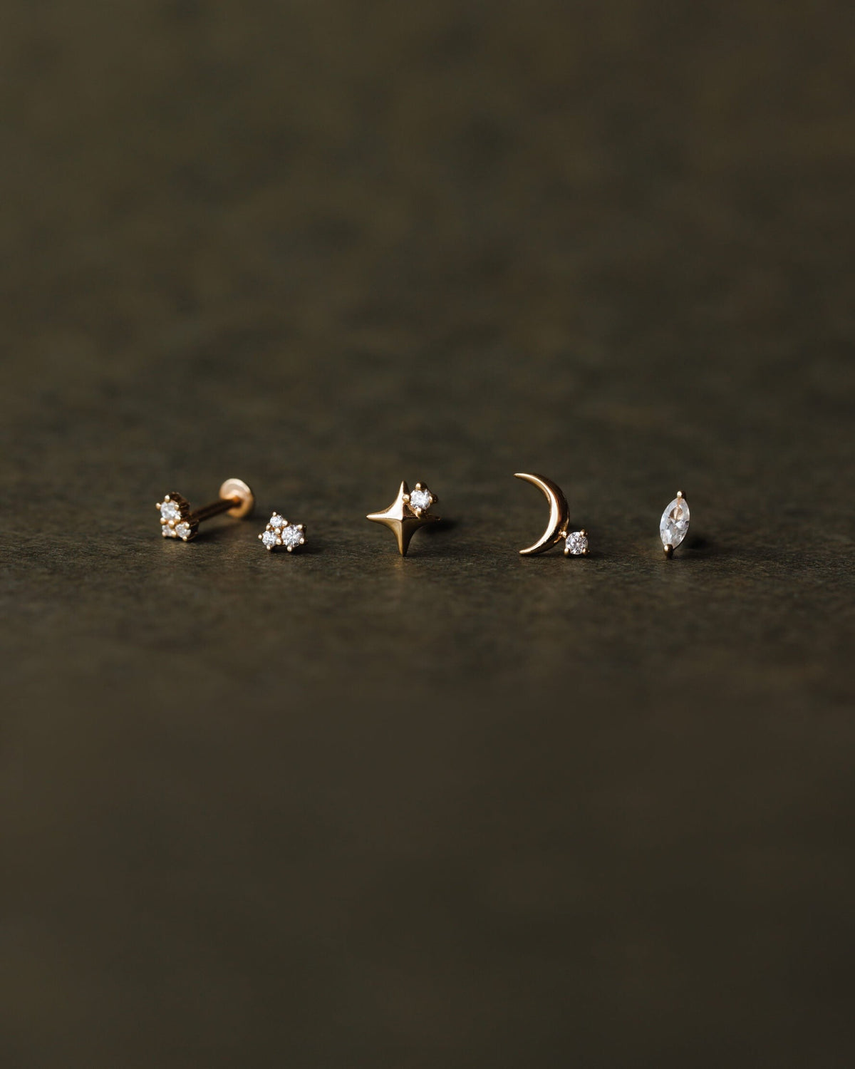 Marquise White Sapphire Flatback Studs