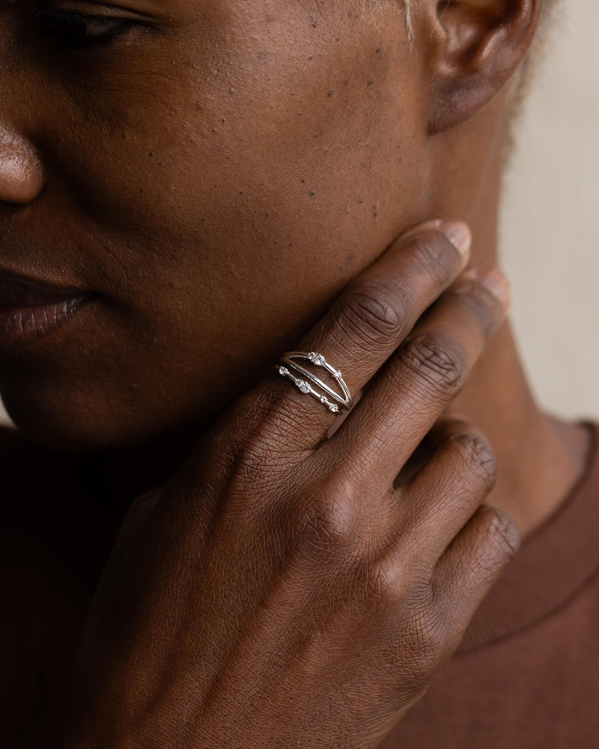 Eclipse White Sapphire Ring
