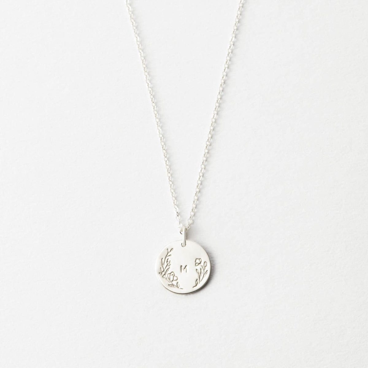 Floral Frame Necklace - Sterling Silver and Gold Fill