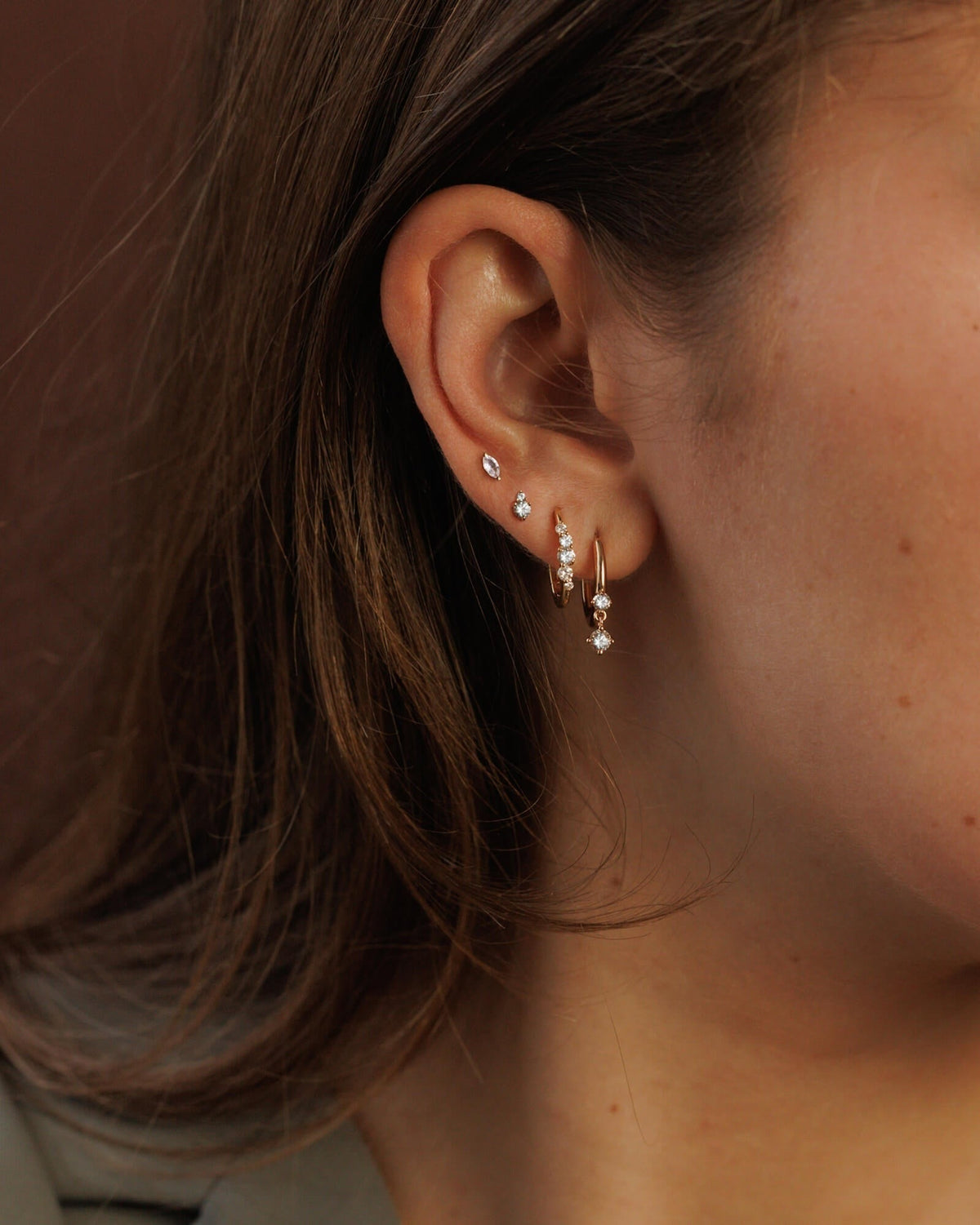 Marquise White Sapphire Flatback Studs
