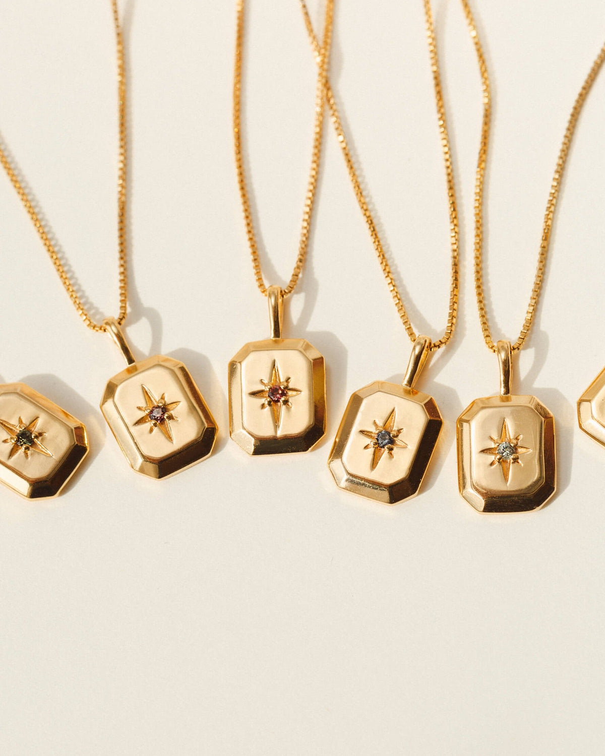 Solid Gold Starlight Birthstone Pendant