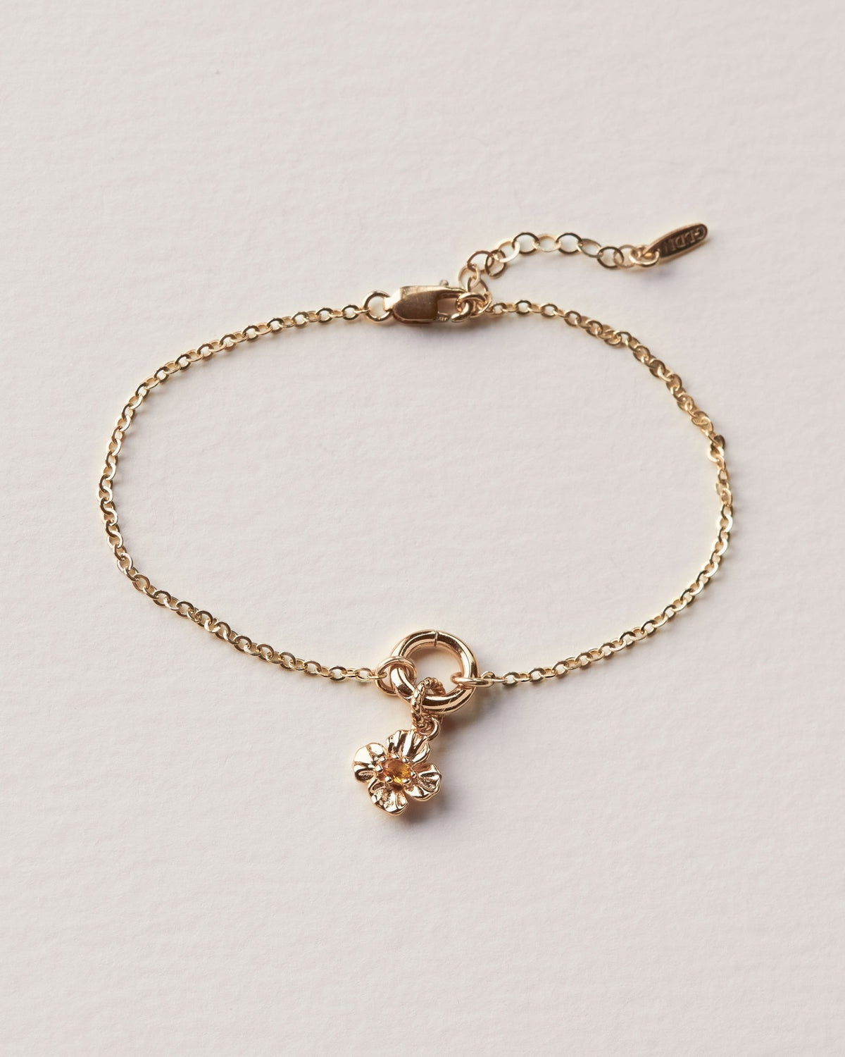 California Poppy Charm Bracelet