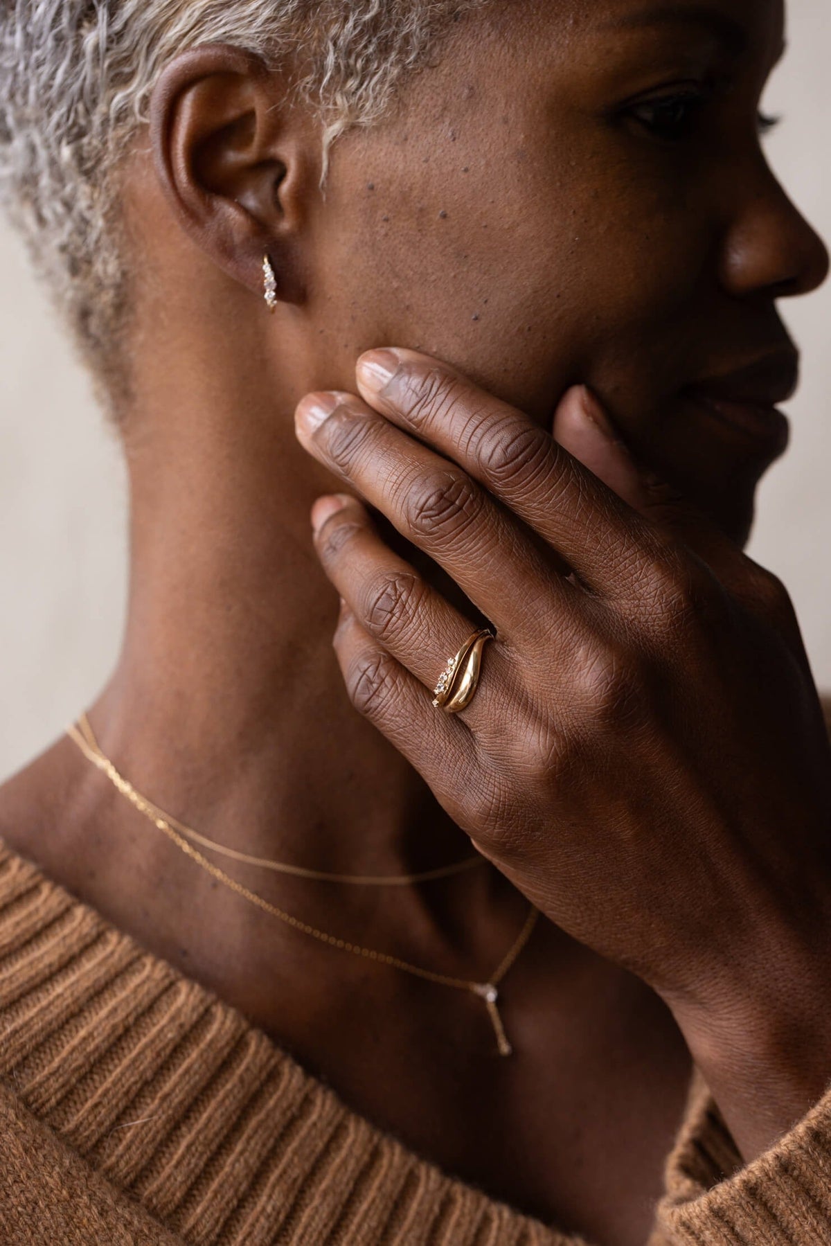 Dappled Diamond Flow Ring