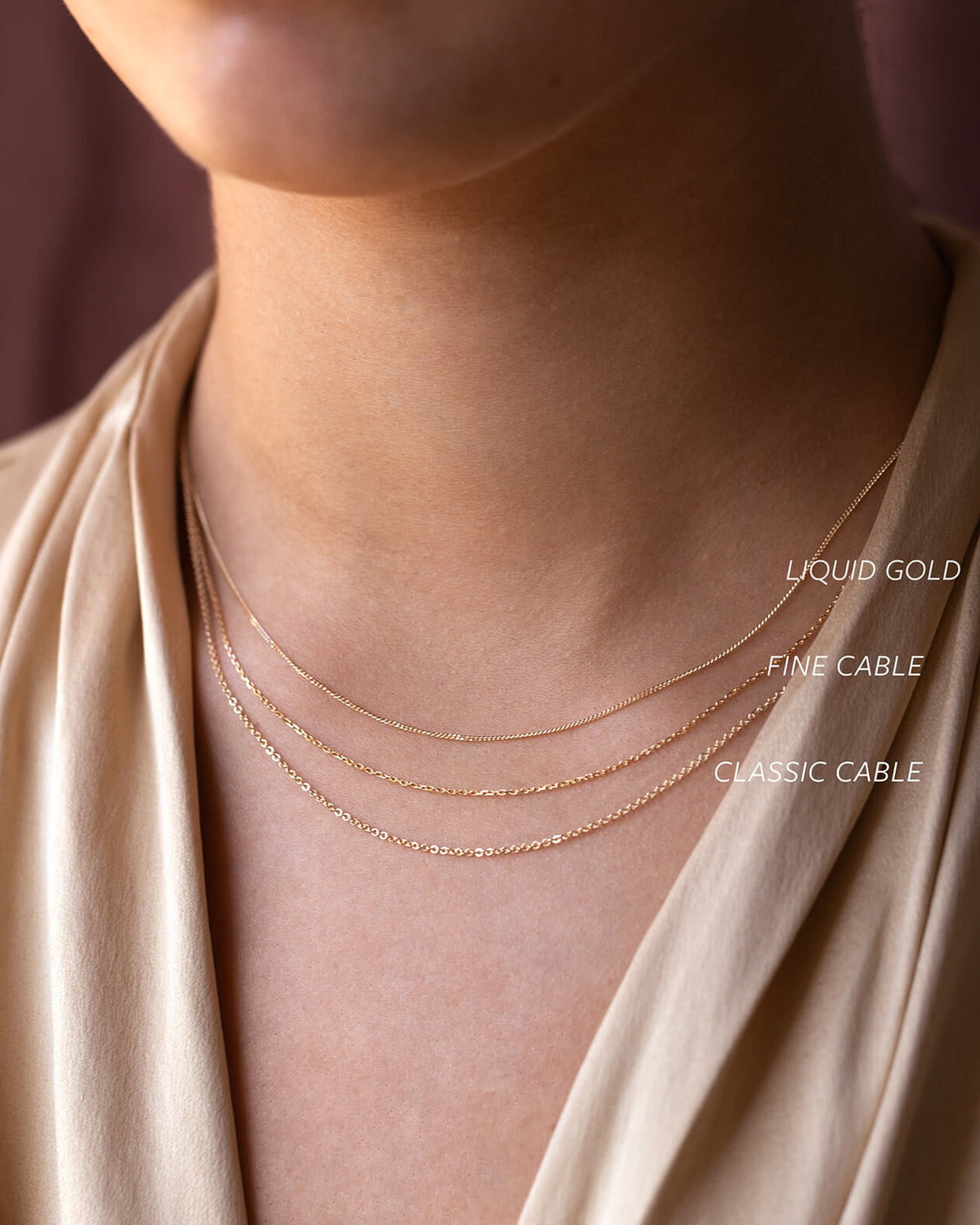 Solid Gold Fine Cable Chain