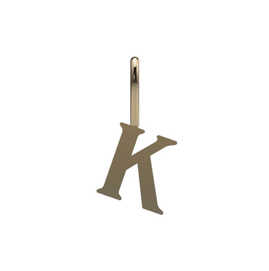 14k Serif Initial Pendant
