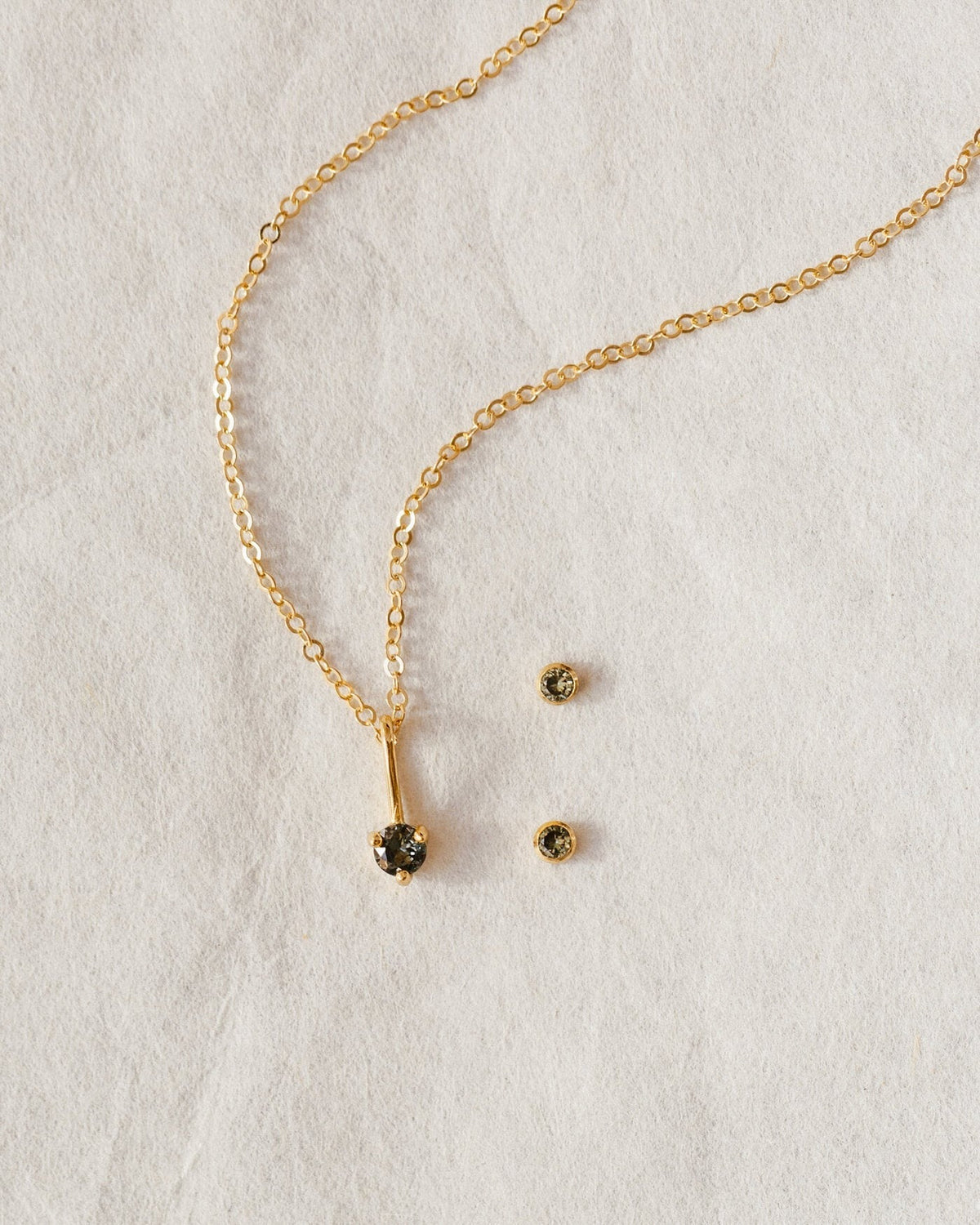 Aura Birthstone Necklace & Studs Set