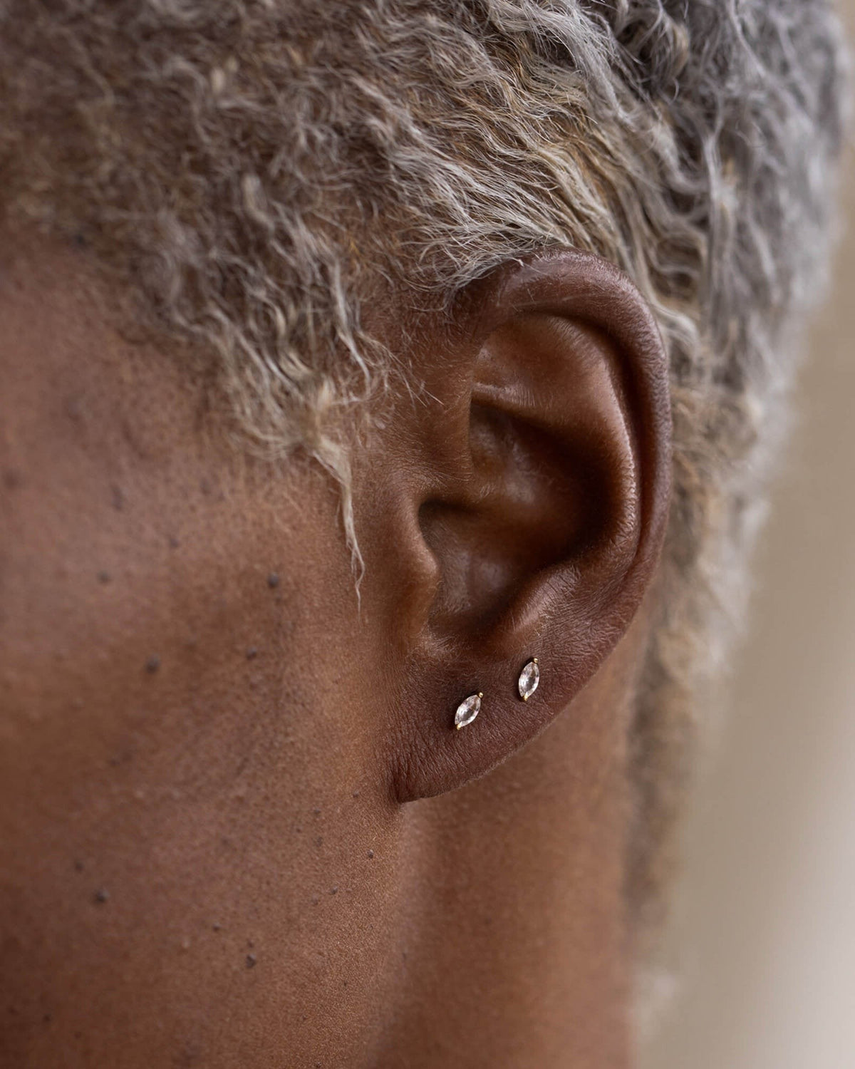 Marquise White Sapphire Flatback Studs