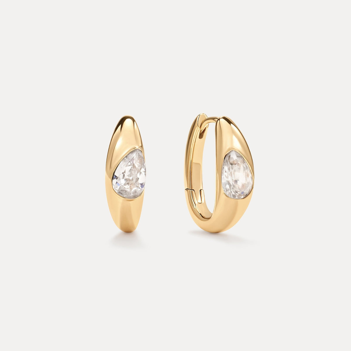 White Sapphire Zephyr Hoops