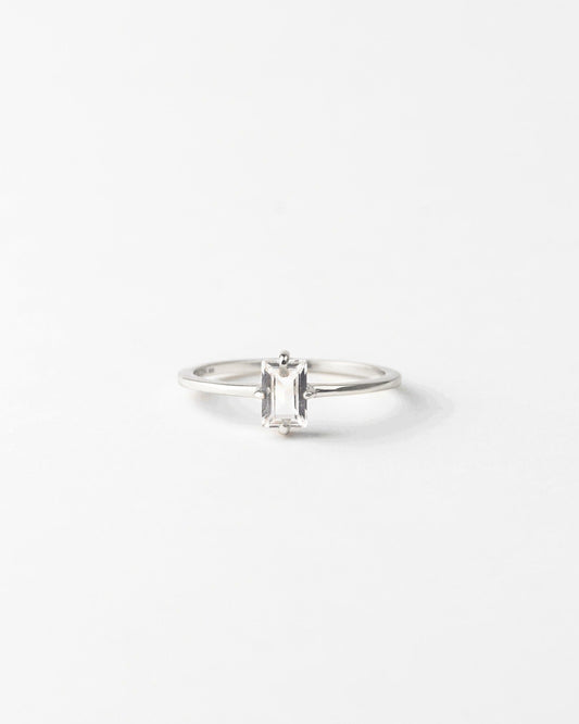 Silver Grand Baguette Ring