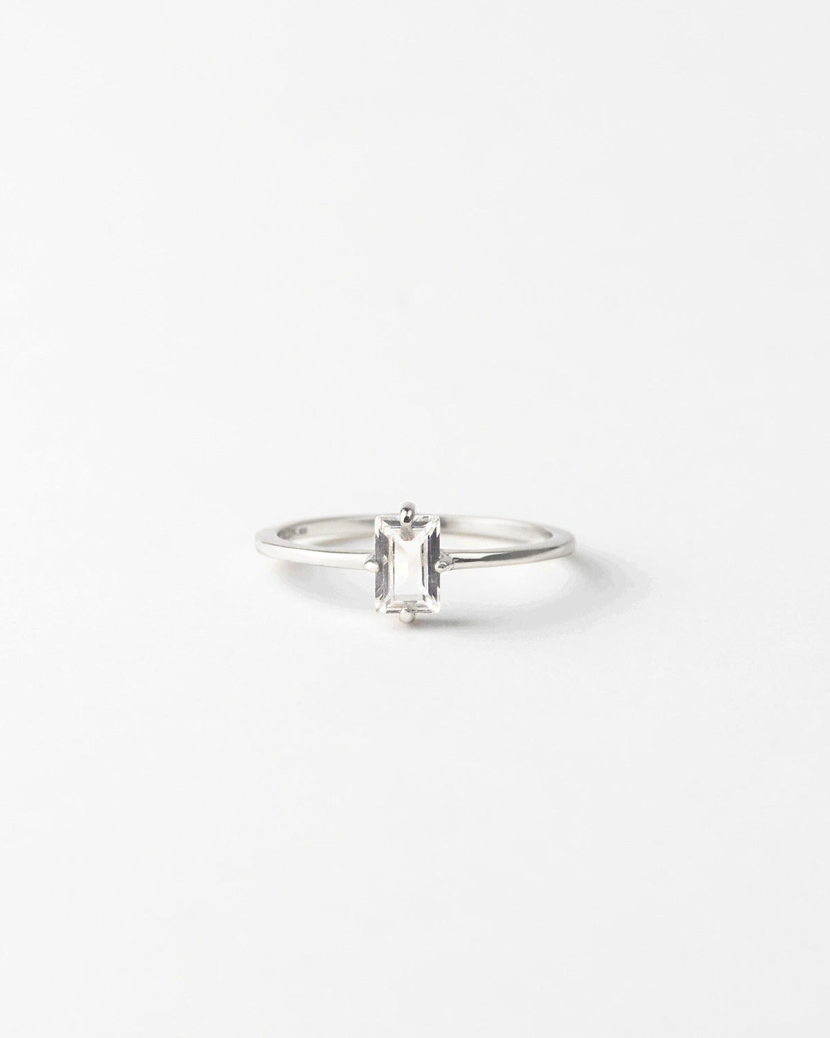 Silver Grand Baguette Ring