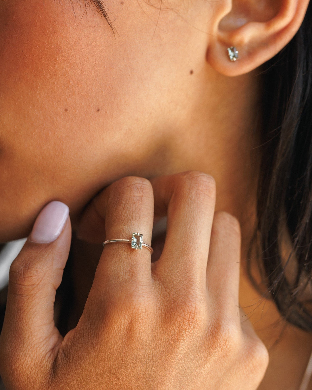 Silver Grand Baguette Ring
