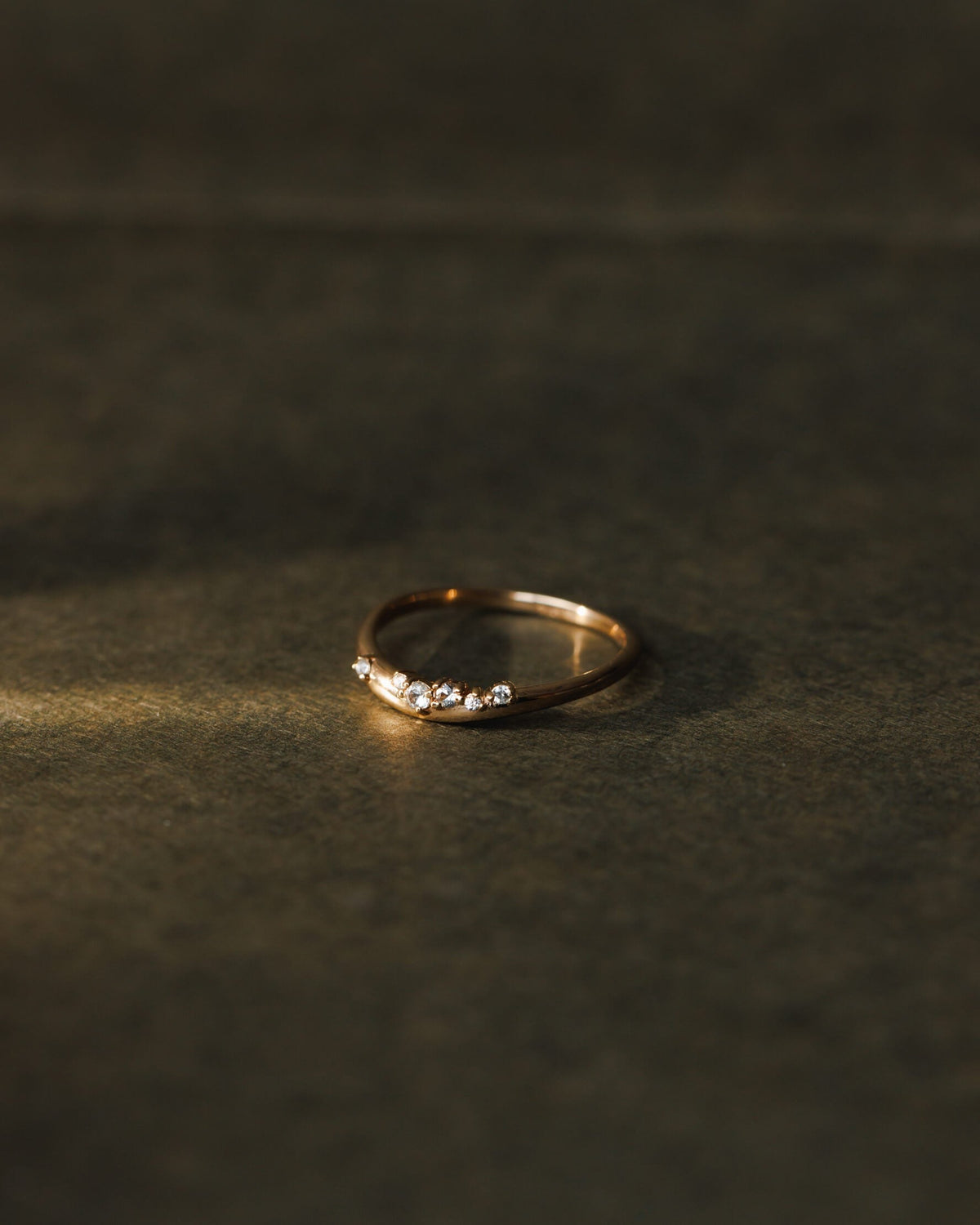 Dappled White Sapphire Flow Ring