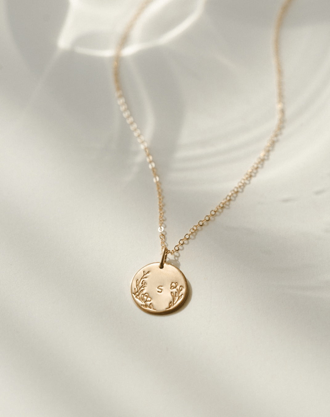 Floral Frame Necklace - Sterling Silver and Gold Fill