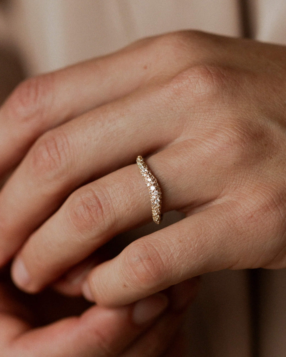 Diamond Pavé Flow Ring