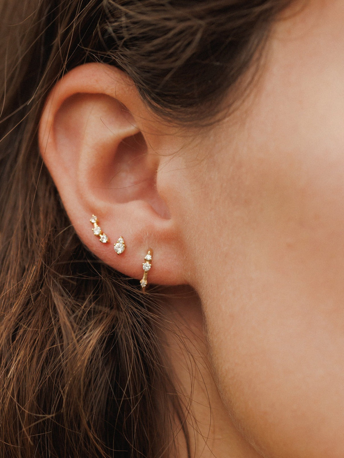 Orion White Sapphire Hoops