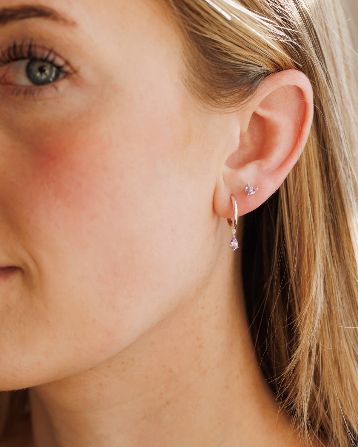 Aura Birthstone Drop Hoops