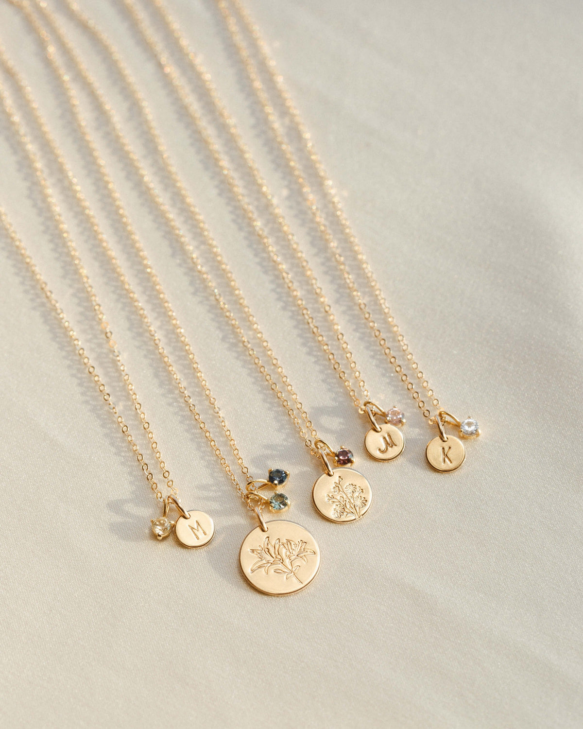 Extra Solid Gold Aura Birthstone Charm