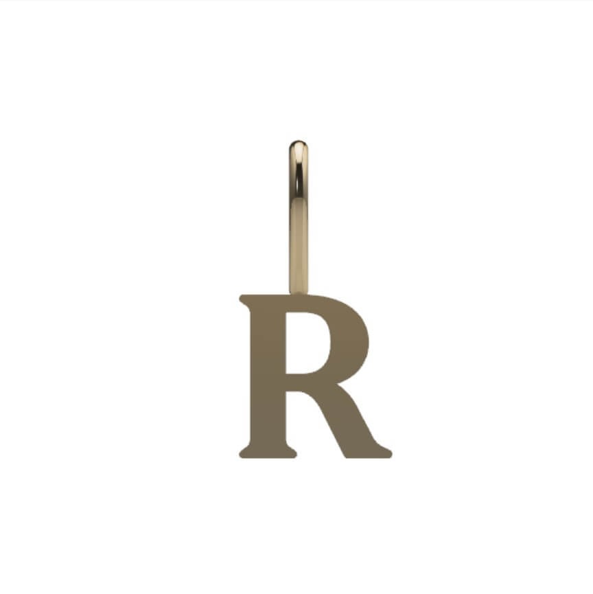 14k Serif Initial Pendant
