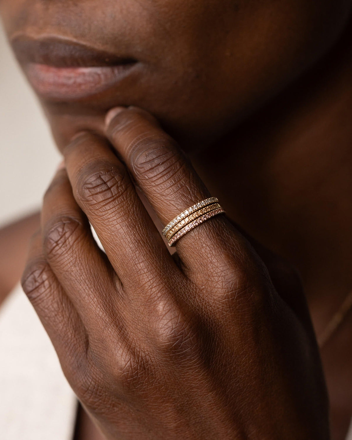 Gold Aura Birthstone Stacking Ring