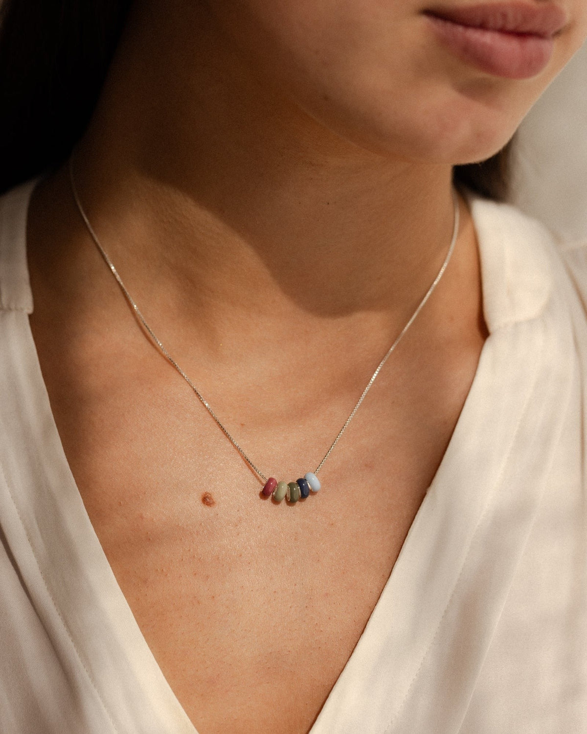 Aura Enamel Bead Necklace