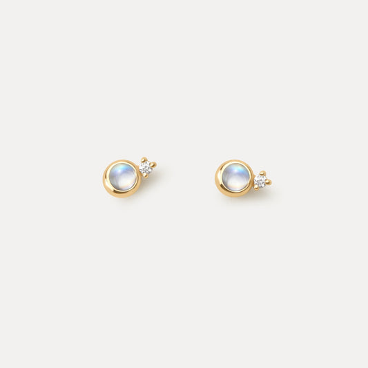 Solid Gold Moonstruck Studs
