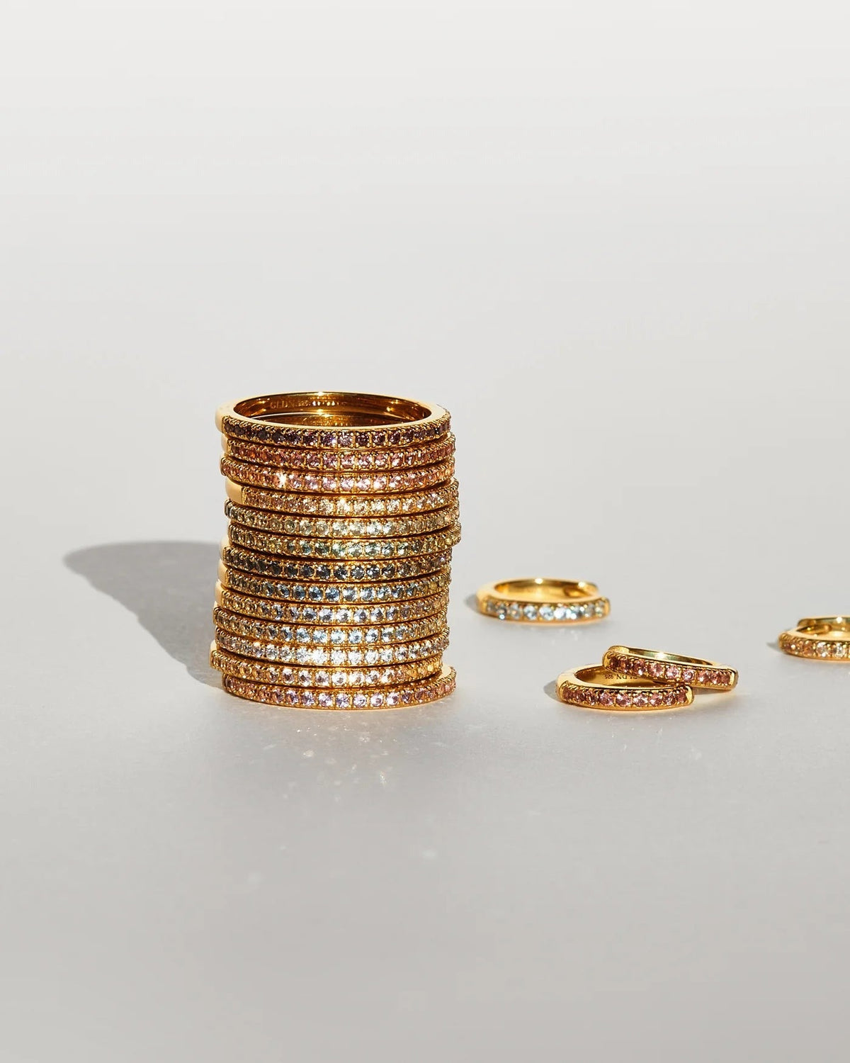 Aura Birthstone Huggie Hoops
