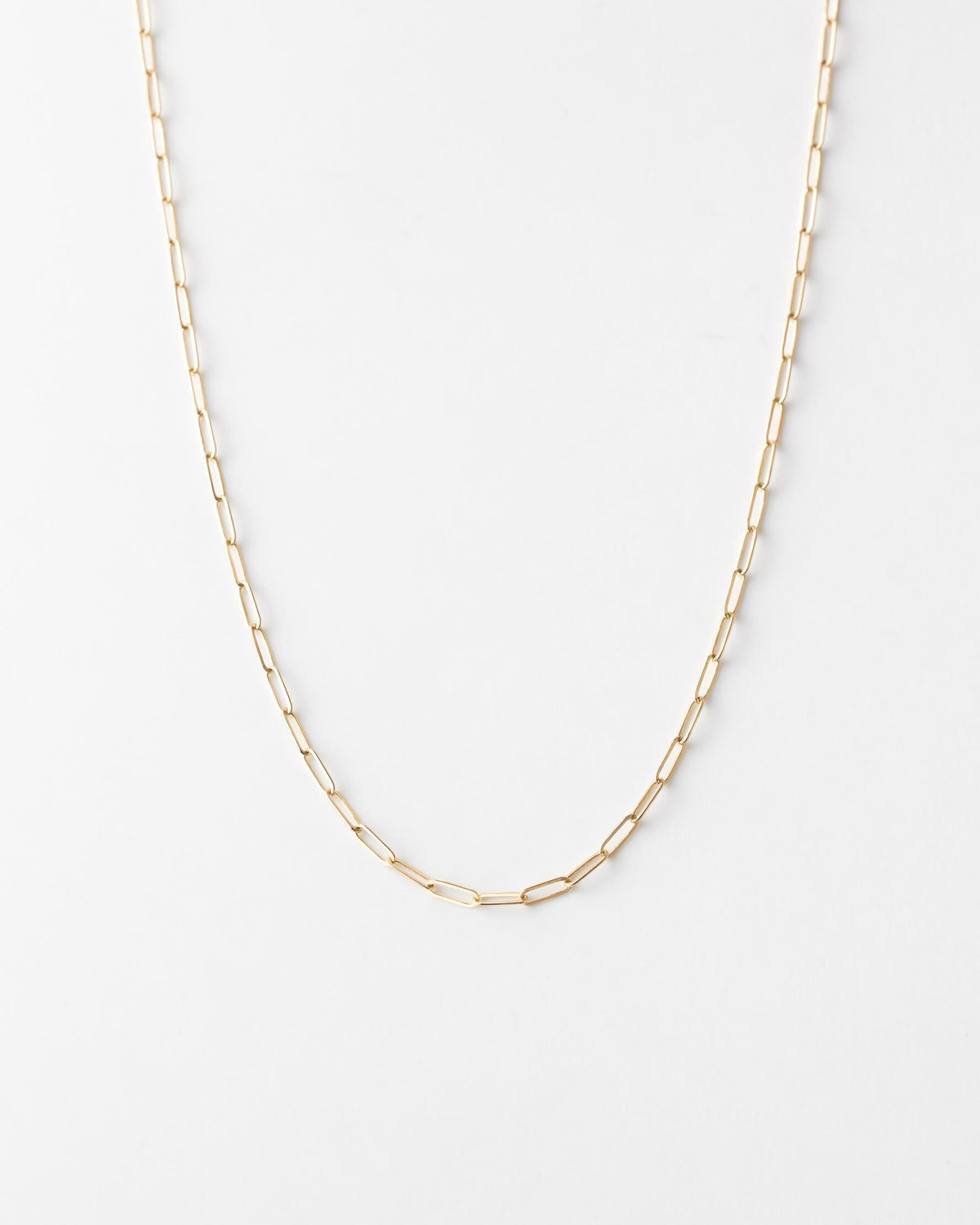 Solid Gold Dainty Paperclip Chain