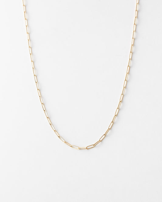 Solid Gold Dainty Paperclip Chain
