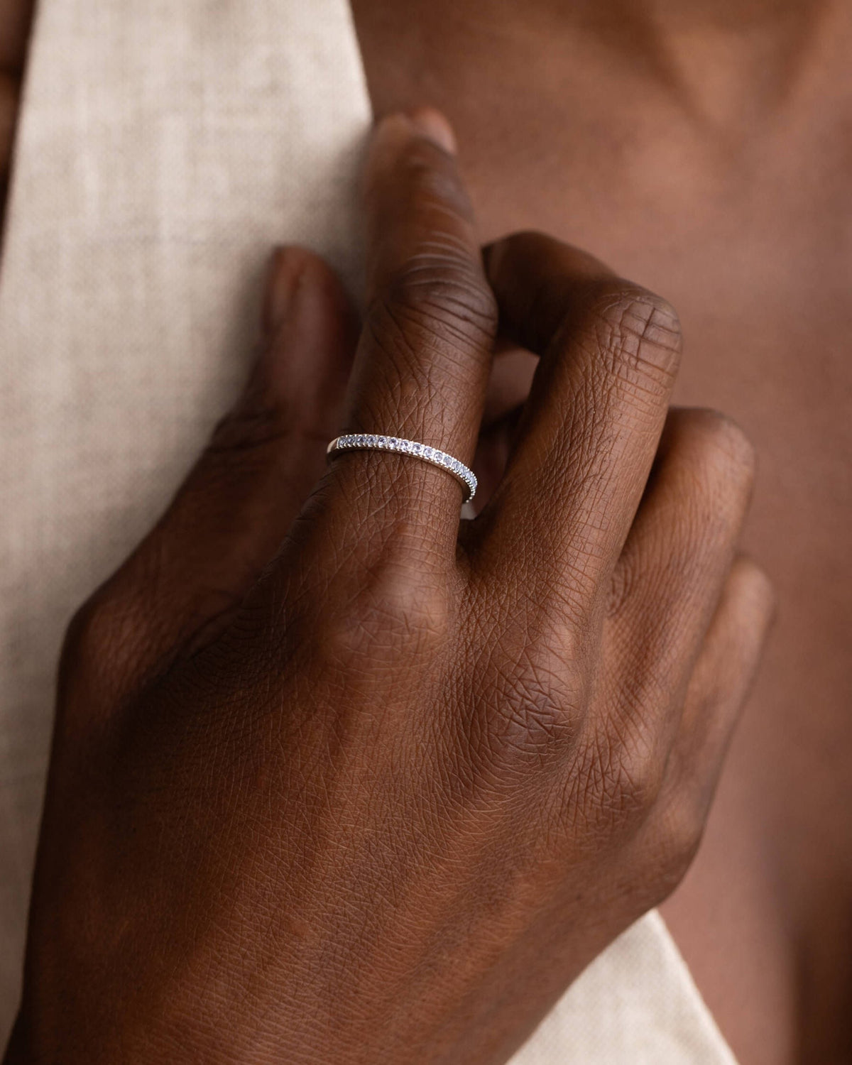 Silver Aura Birthstone Stacking Ring