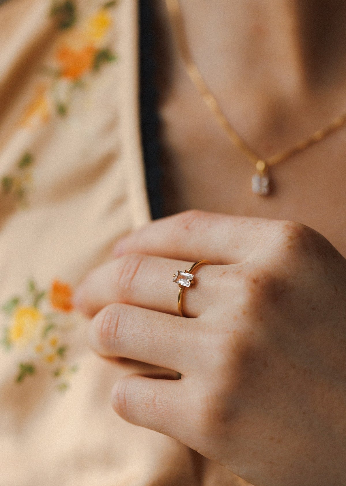 Solid Gold Grand Baguette Ring