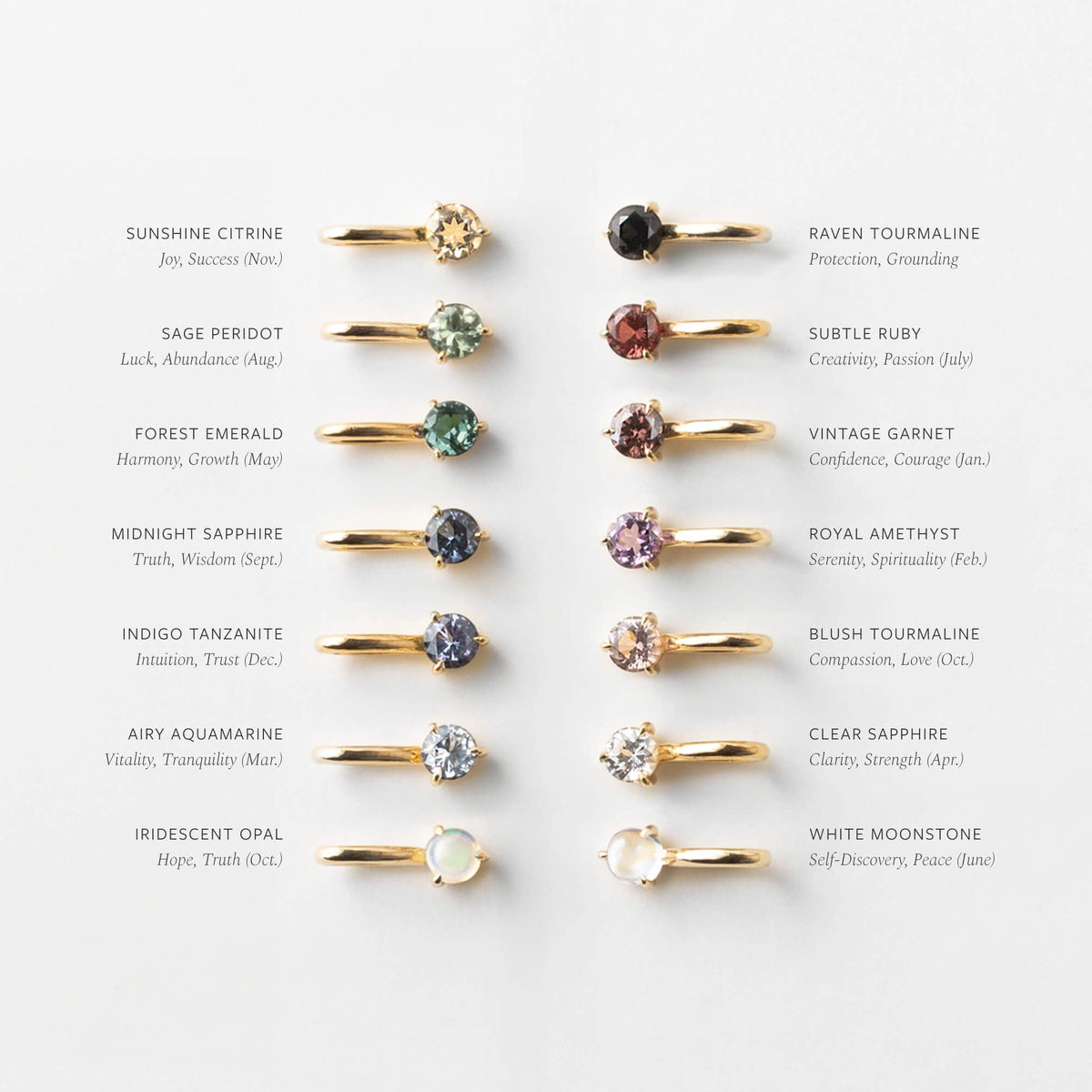 Extra Solid Gold Aura Birthstone Charm