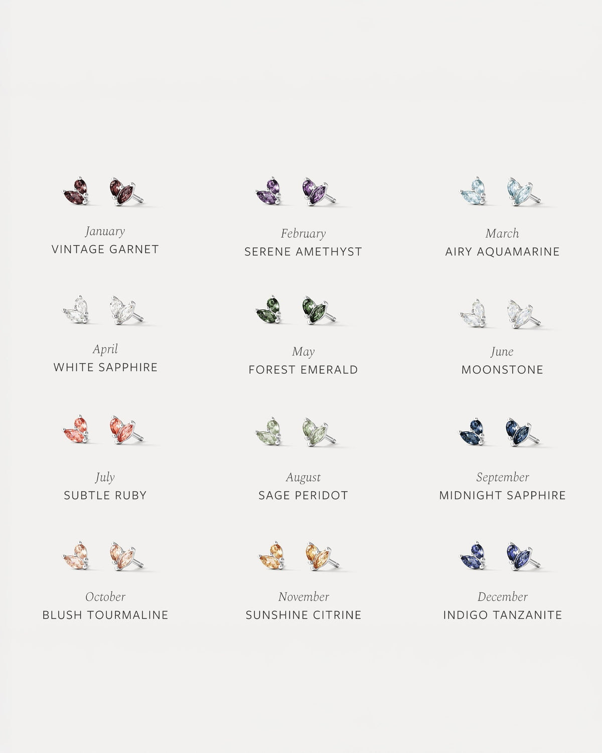 Aura Birthstone Duo Studs