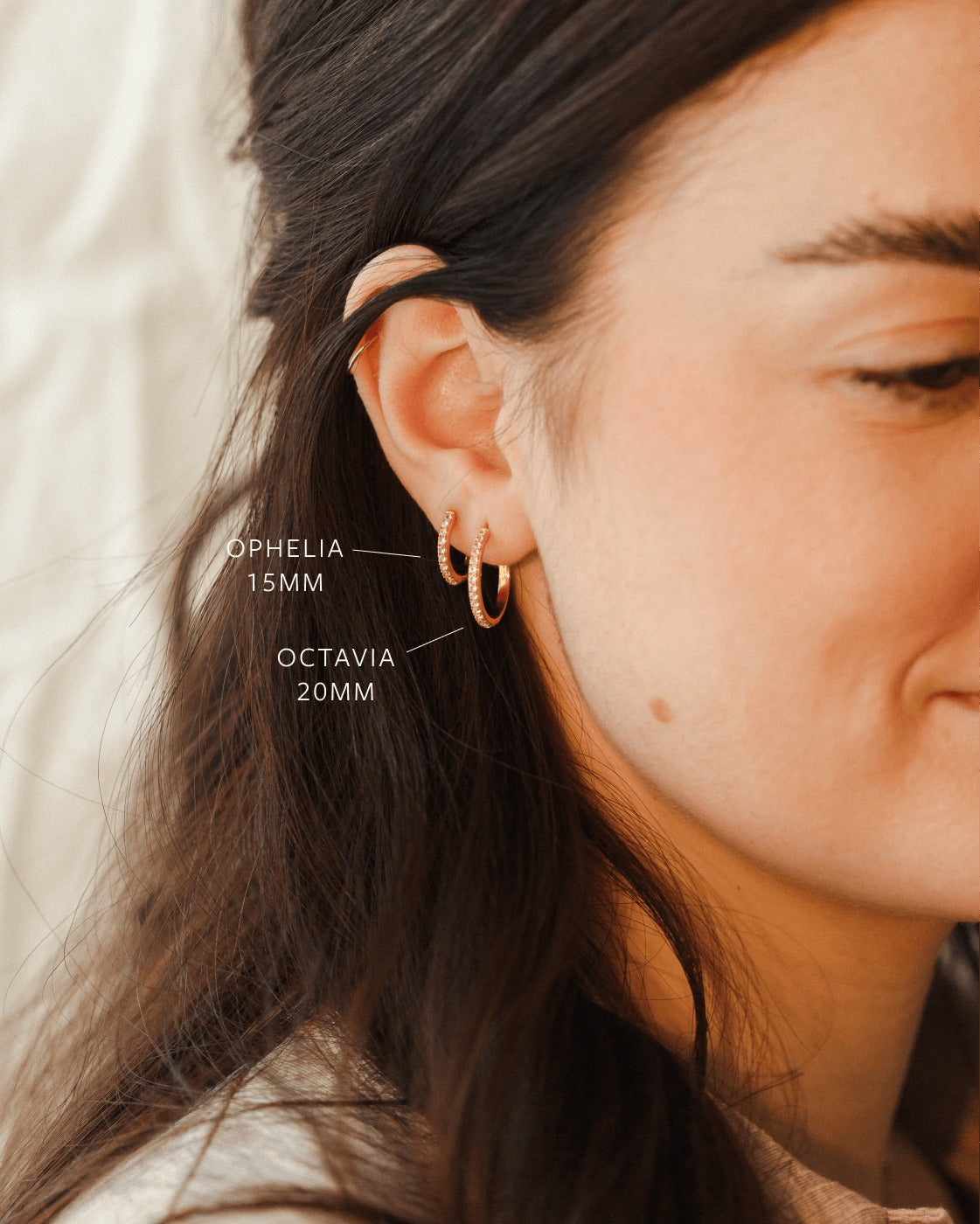 Ophelia White Sapphire Hoops