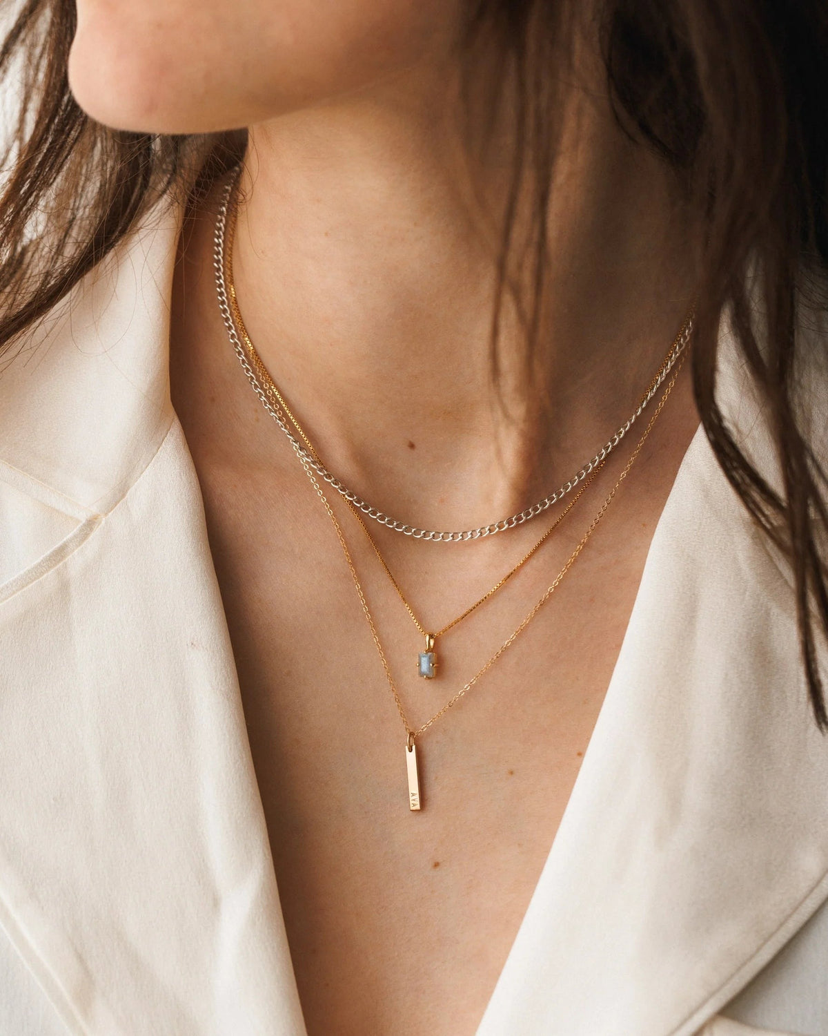 Labradorite Grand Baguette Pendant