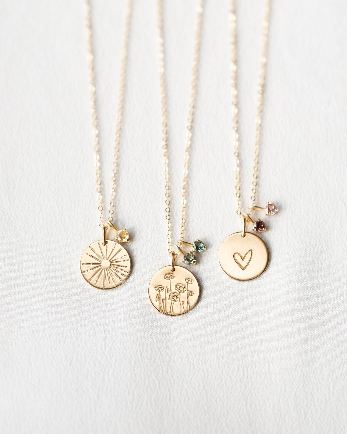 Solid Gold Kindred Birthstone Necklace