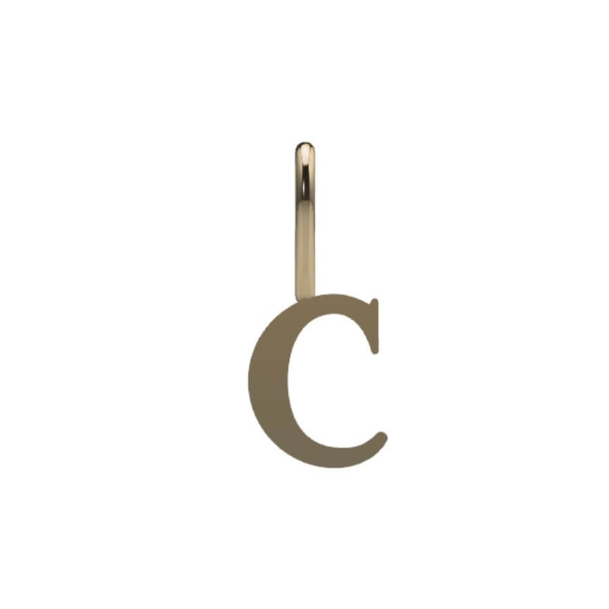 14k Serif Initial Pendant