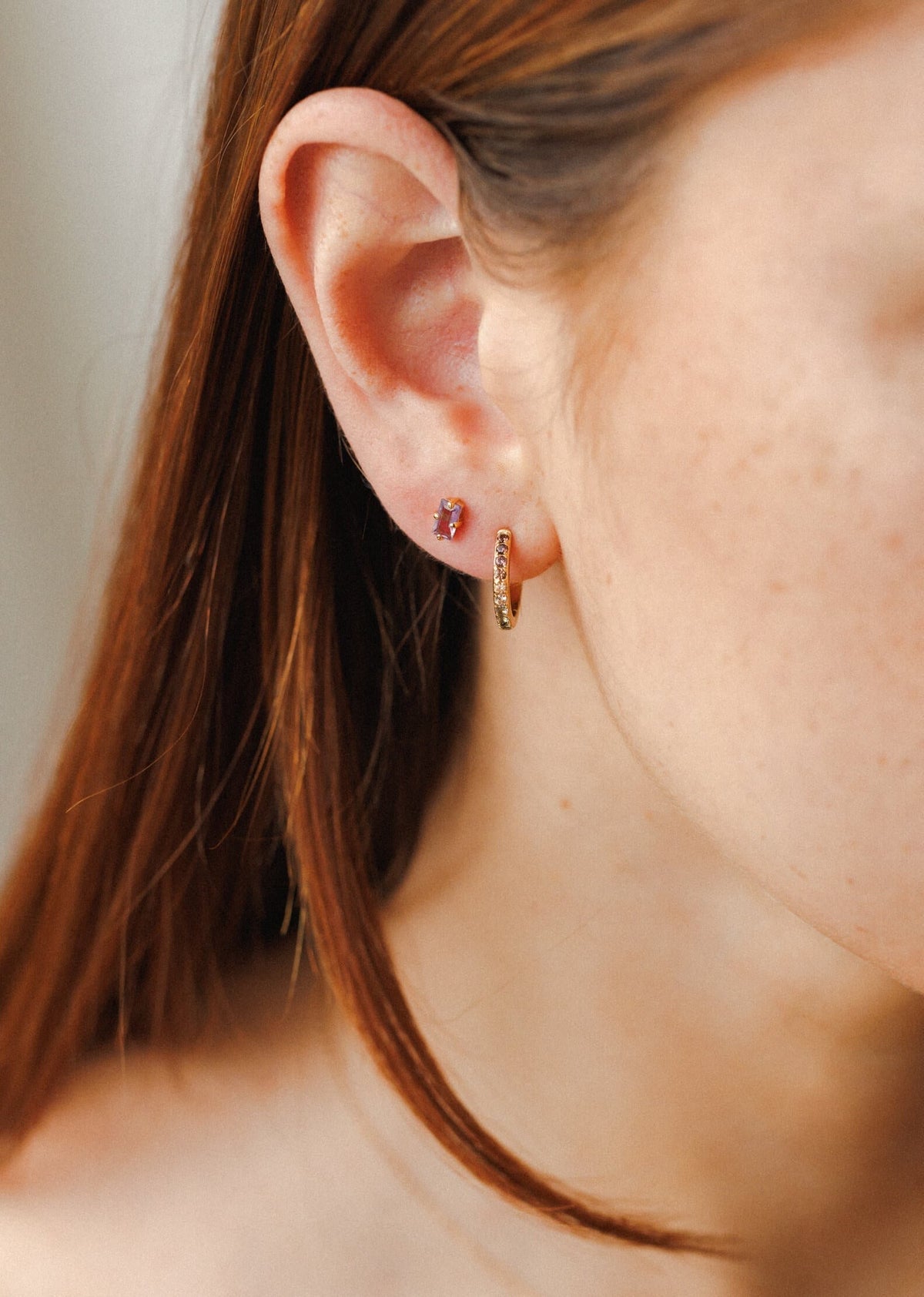 Grand Baguette Studs