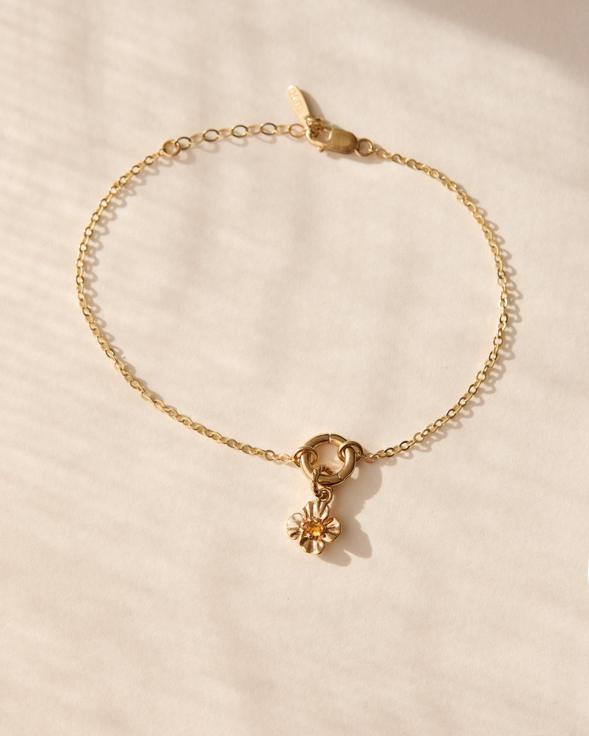 California Poppy Charm Bracelet