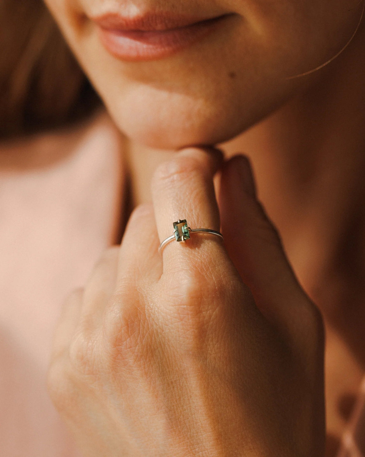 Silver Grand Baguette Ring