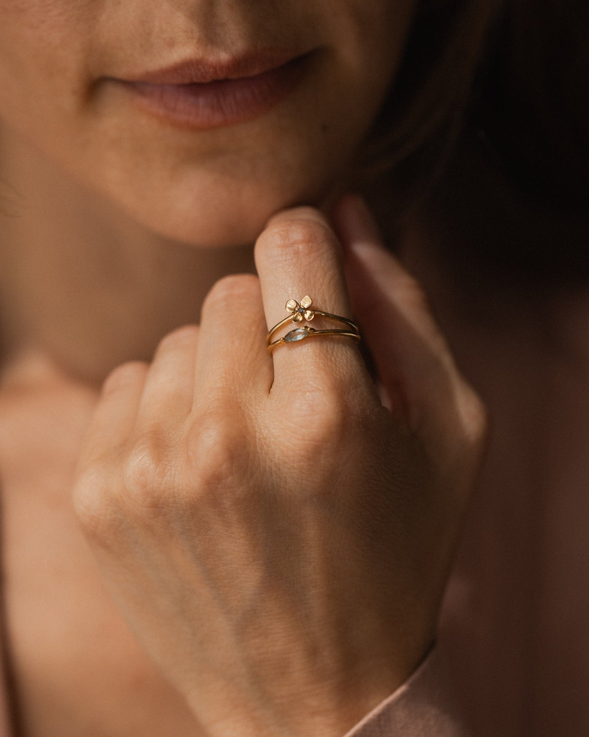Midnight Blossom Ring