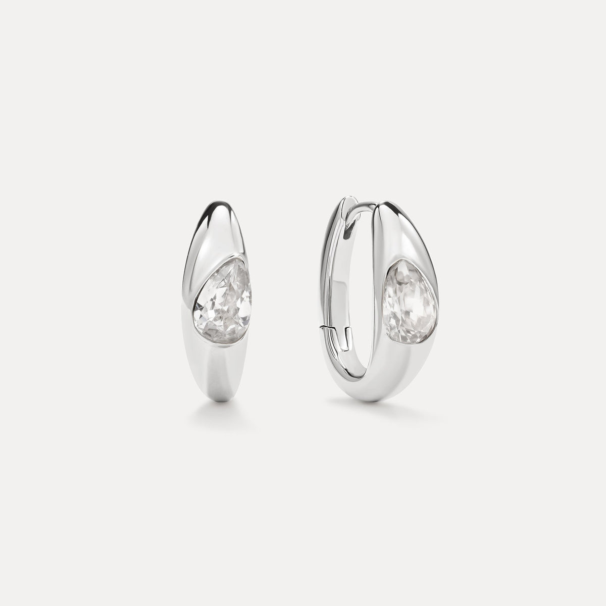 White Sapphire Zephyr Hoops
