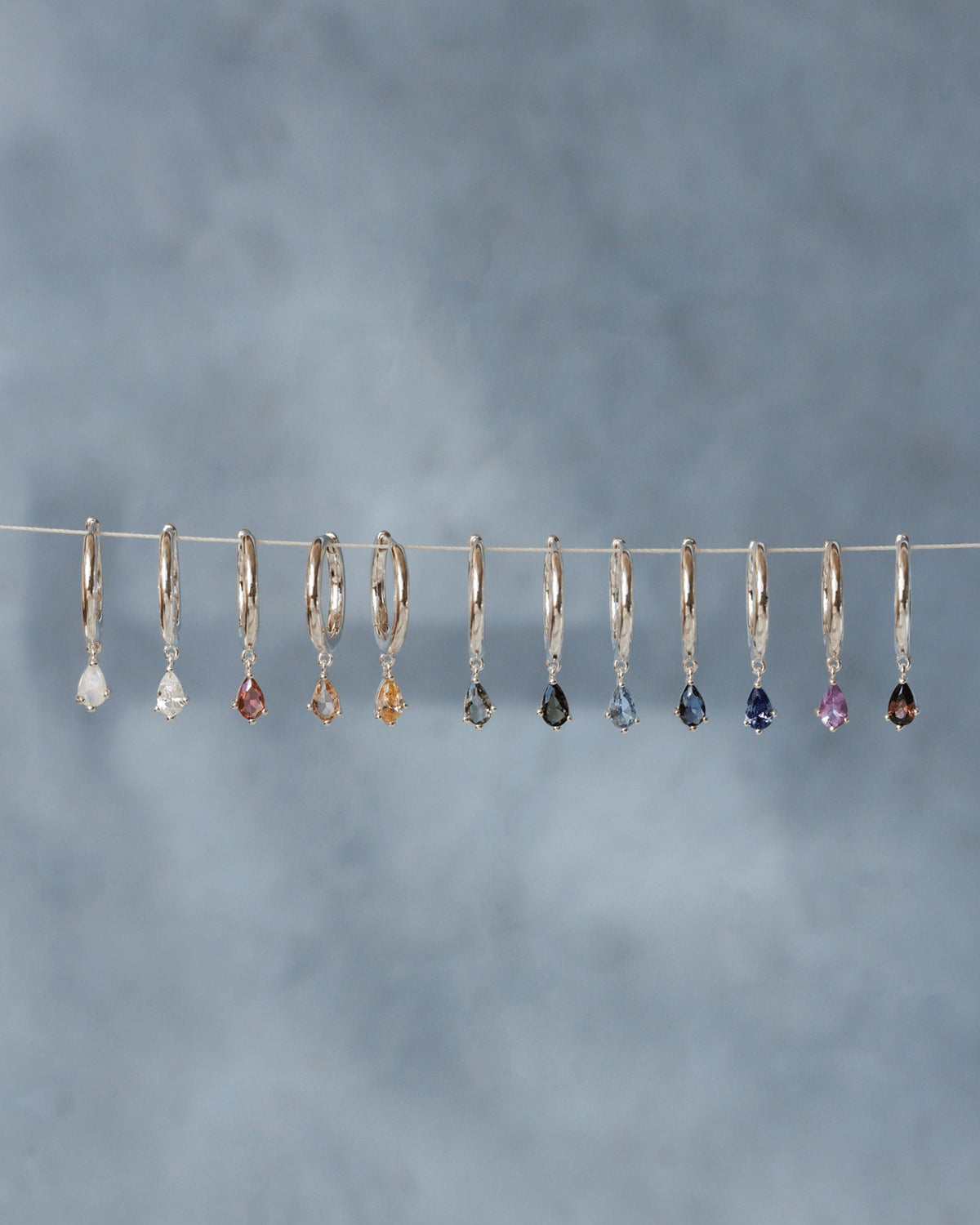 Aura Birthstone Drop Hoops