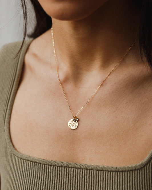 Solid Gold Kindred Birthstone Necklace