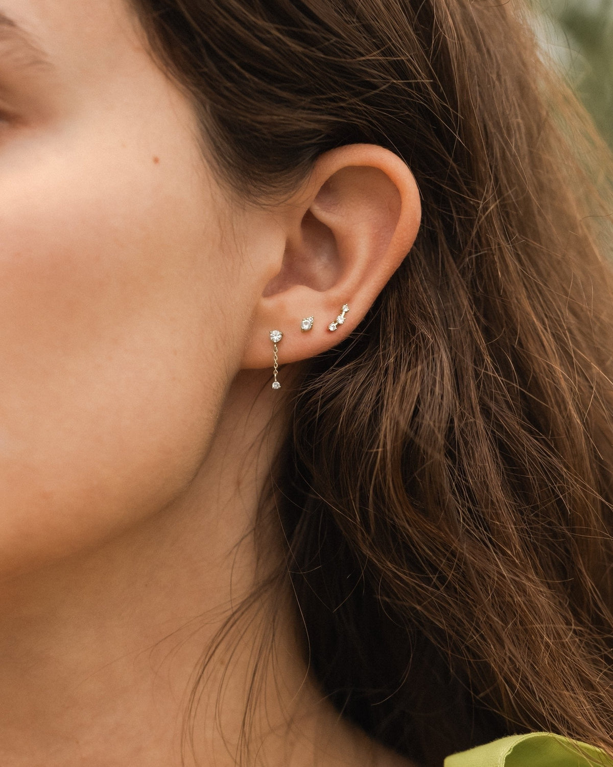 Stargazer White Sapphire Stud Set