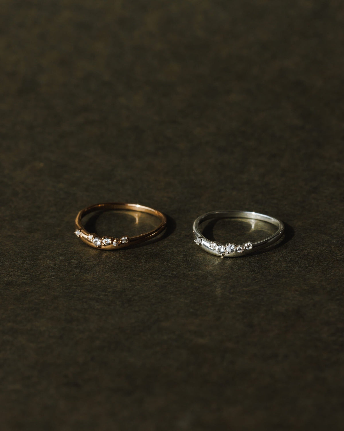 Dappled White Sapphire Flow Ring