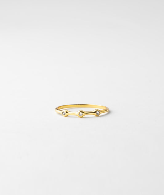 Gaia White Sapphire Trilogy Ring