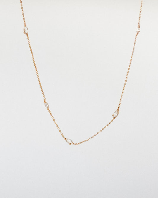 White Sapphire Leaflet Necklace