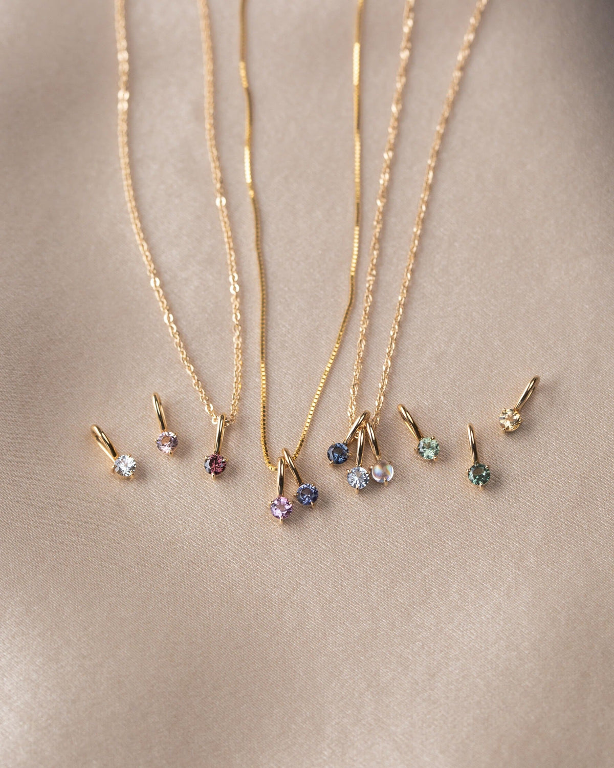 Extra Solid Gold Aura Birthstone Charm