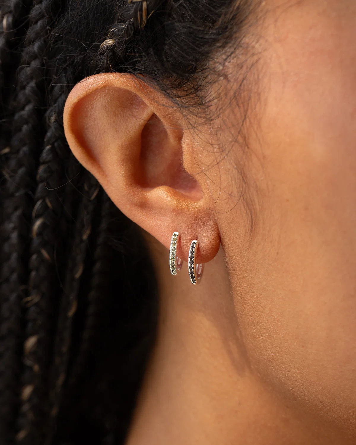 Aura Birthstone Huggie Hoops